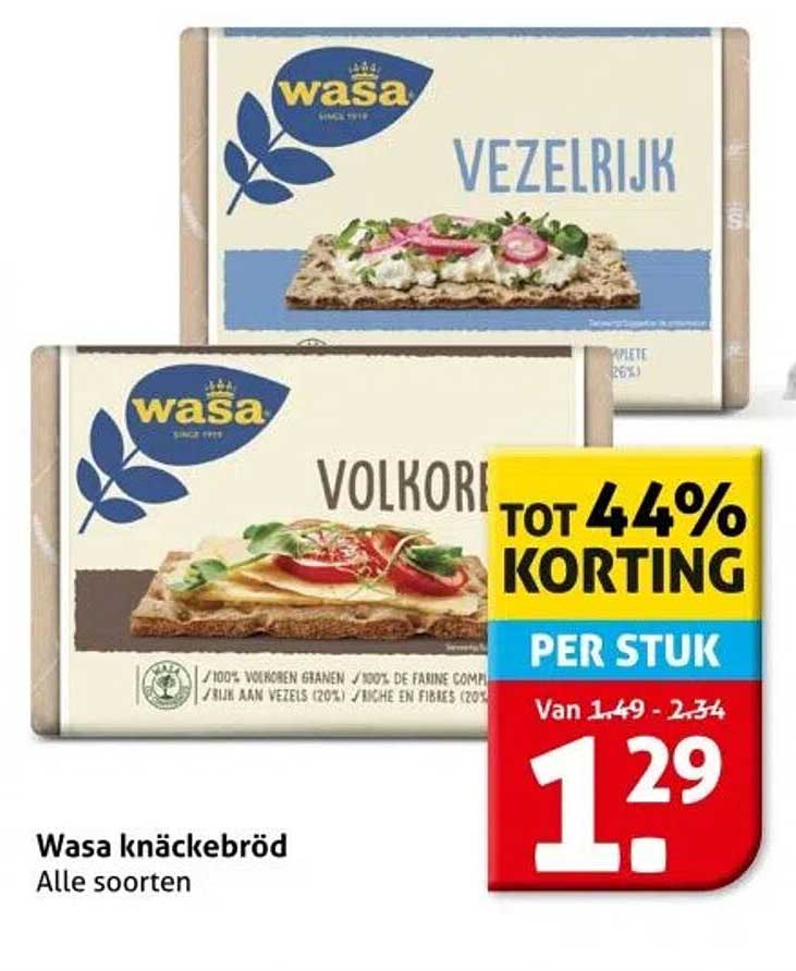 Wasa knäckebröd Alle soorten
