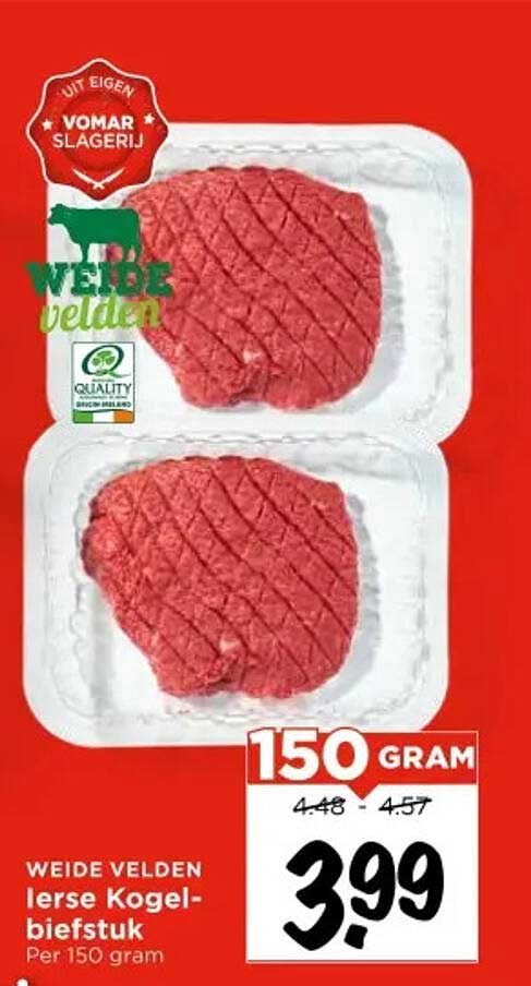WEIDE VELDEN lerse Kogelbiefstuk Per 150 gram