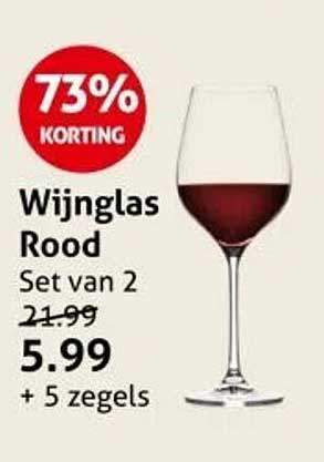 Wijnglas Rood Set van 2