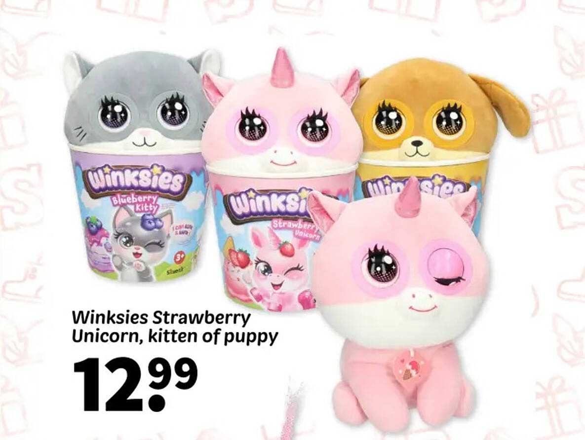 Winksies Strawberry Unicorn, kitten of puppy