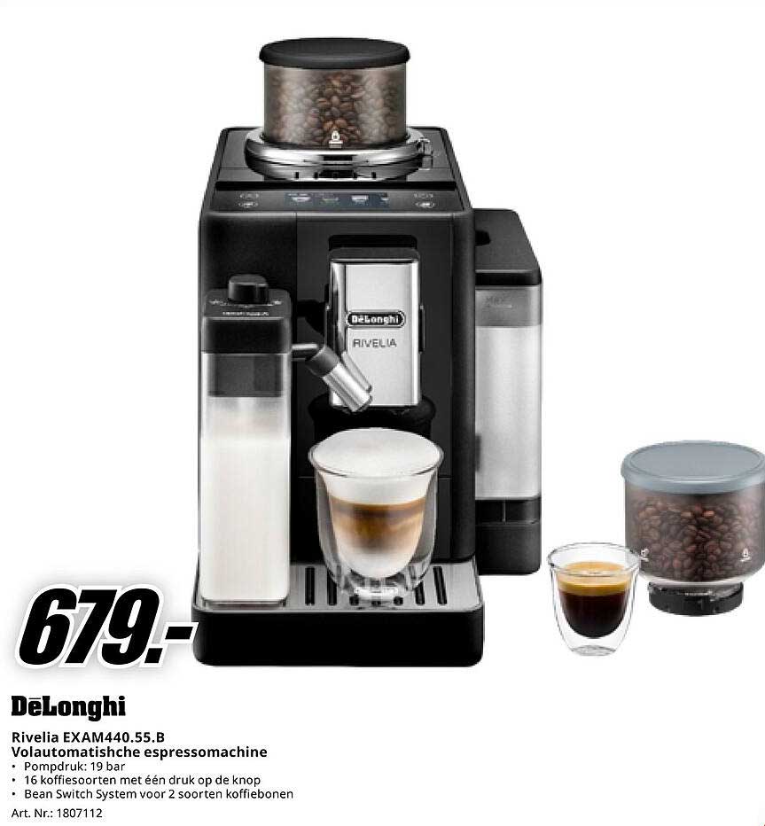 DeLonghi Rivelia EXAM440.55.B Volautomatische espressomachine