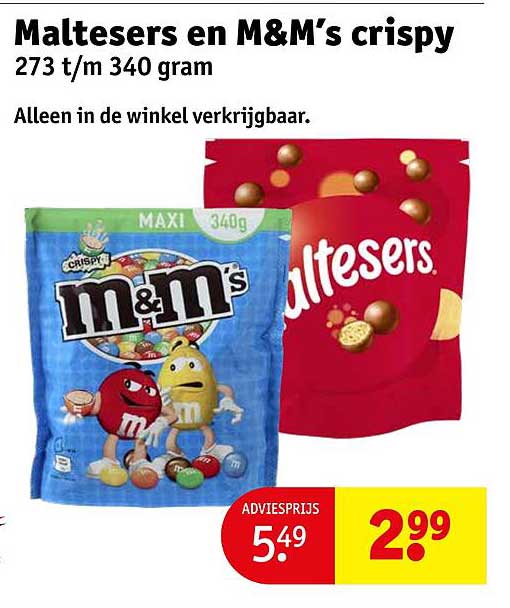Maltesers en M&M’s crispy