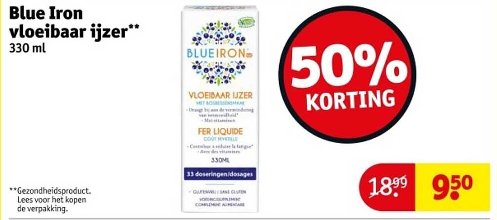 Blue Iron Vloeibaar Ijzer** Aanbieding bij Kruidvat - FolderFeest.nl