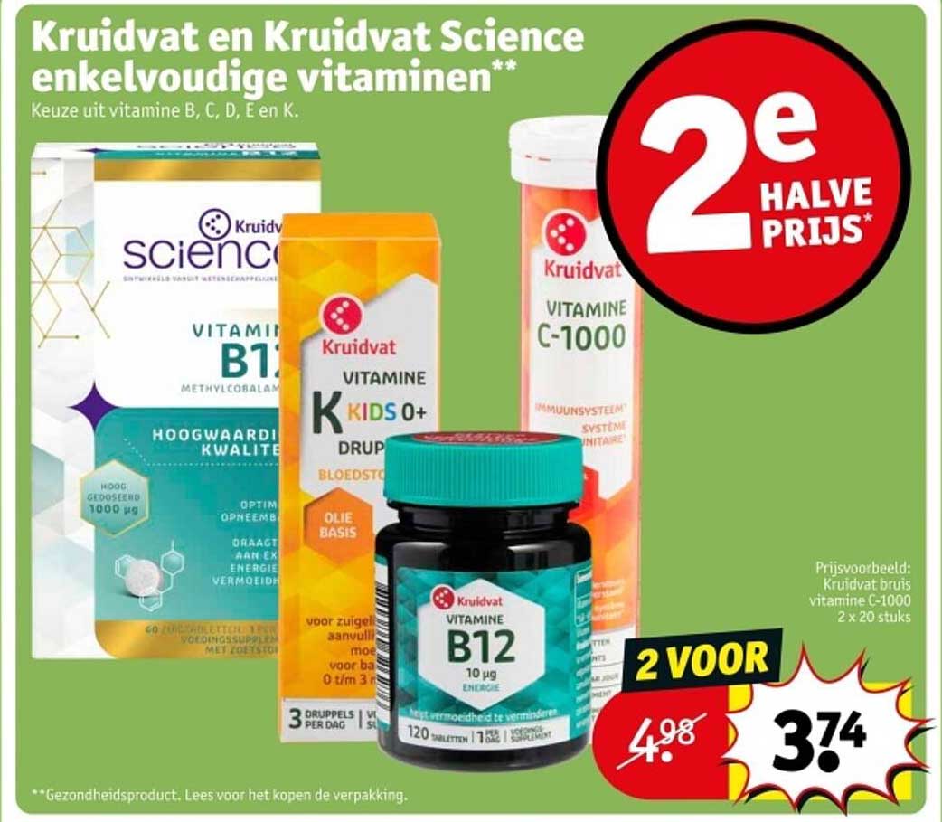 Kruidvat en Kruidvat Science enkelevoudige vitamines**
