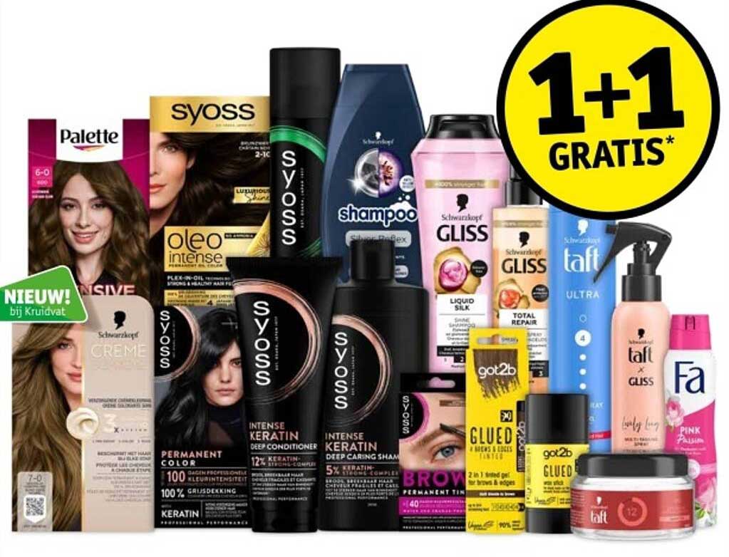 1+1 GRATIS* op geselecteerde haarproducten
