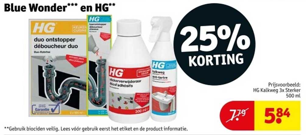 25% KORTING op HG producten