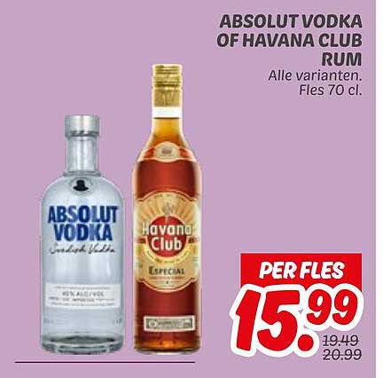 ABSOLUT VODKA OF HAVANA CLUB RUM