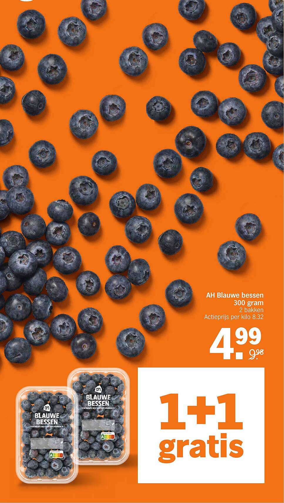 AH Blauwe bessen 300 gram 2 bakken