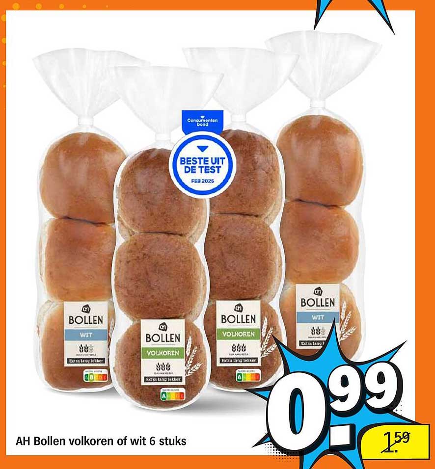 AH Bollen volkoren of wit 6 stuks