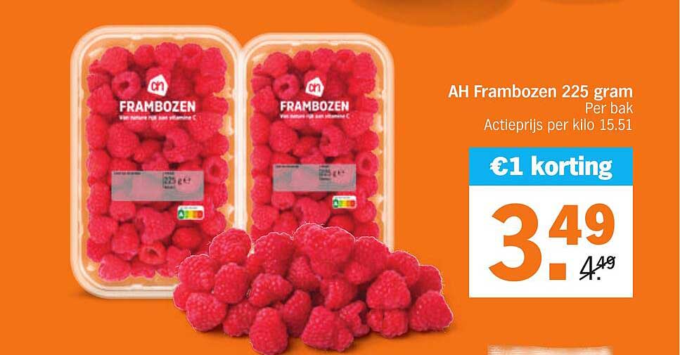 AH Frambozen 225 gram