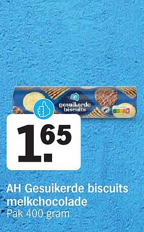 AH Gesuikerde biscuits melkchocolade - Pak 400 gram