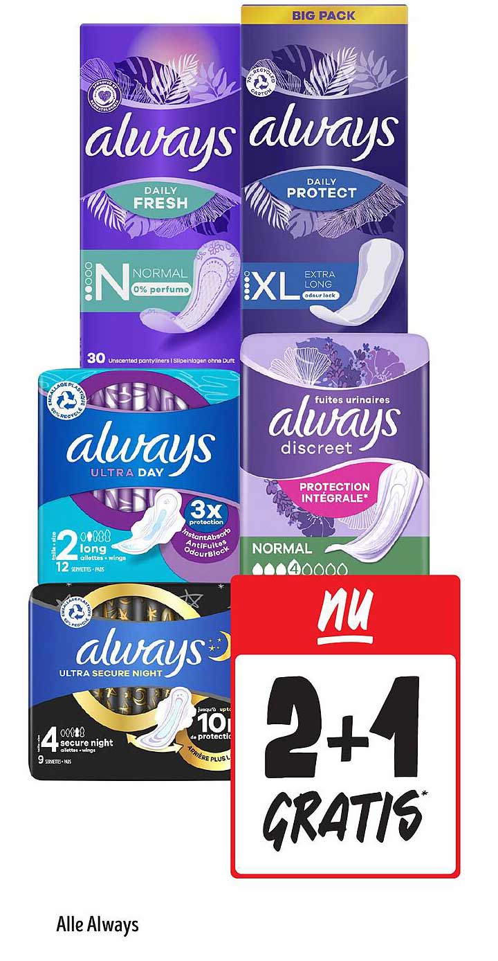 Alle Always - 2+1 GRATIS