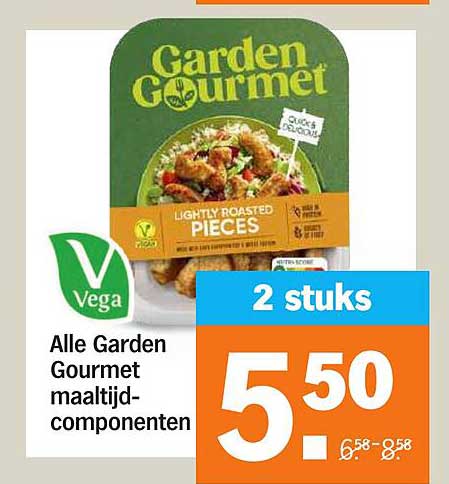 Alle Garden Gourmet maaltijdcomponenten