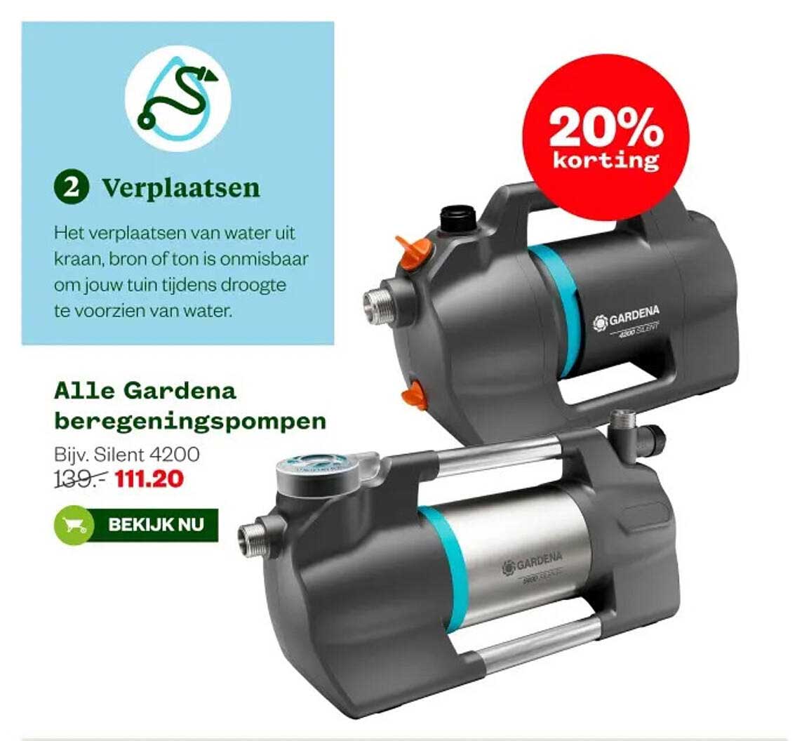 Alle Gardena beregeningspompen Bijv. Silent 4200