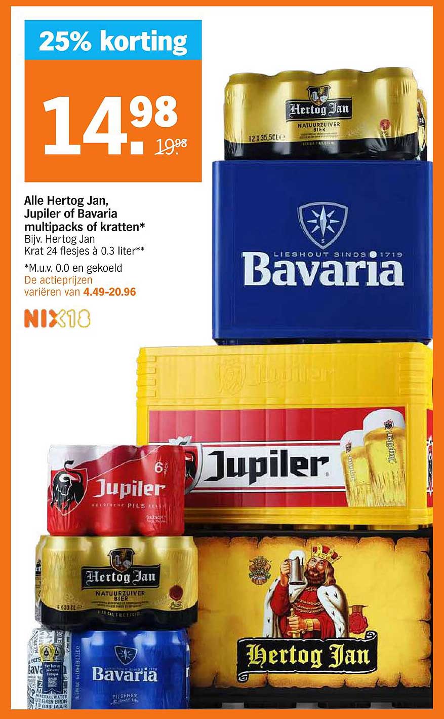 Alle Hertog Jan, Jupiter of Bavaria multipacks of kratten*
