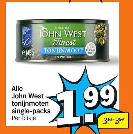 Alle John West tonijnmotensingle-packs