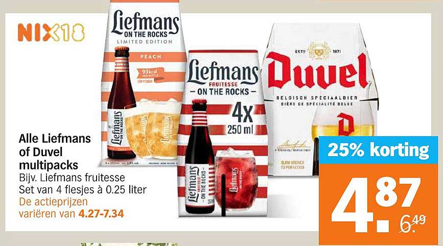 Alle Liefmans of Duvel multipacks