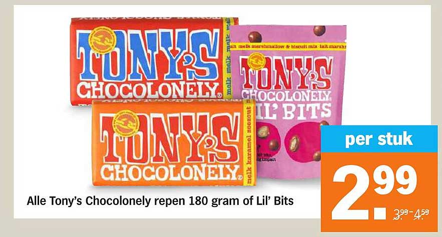 Alle Tony’s Chocolonely repen 180 gram of Lil’ Bits