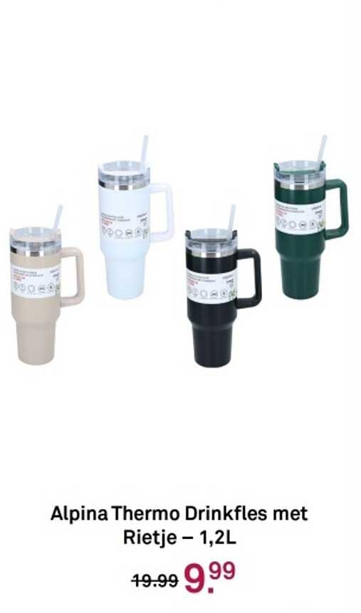 Alpina Thermo Drinkfles met Rietje – 1,2L