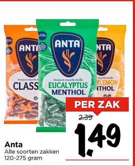 Anta Alle soorten zakken 120-275 gram