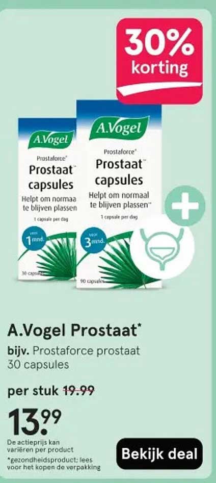 A.Vogel Prostaat* bijv. Prostalforce prostaat 30 capsules