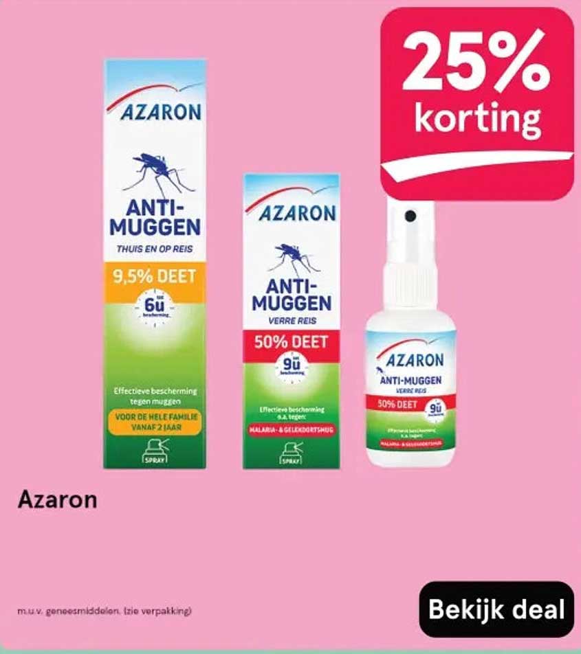 AZARON ANTI-MUGGEN 9,5% DEET en 50% DEET