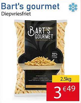 Bart's gourmet Diepvriesfrieten 2.5kg