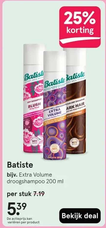 Batiste Extra Volume droogshampoo 200 ml