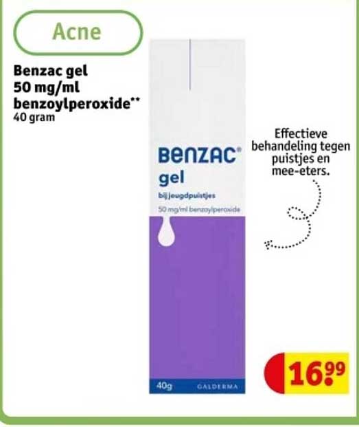 Benzac gel 50 mg/ml benzoylperoxide** 40 gram