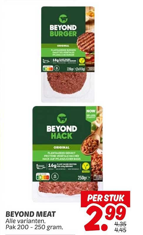 BEYOND MEAT - Alle varianten. Pak 200 - 250 gram.