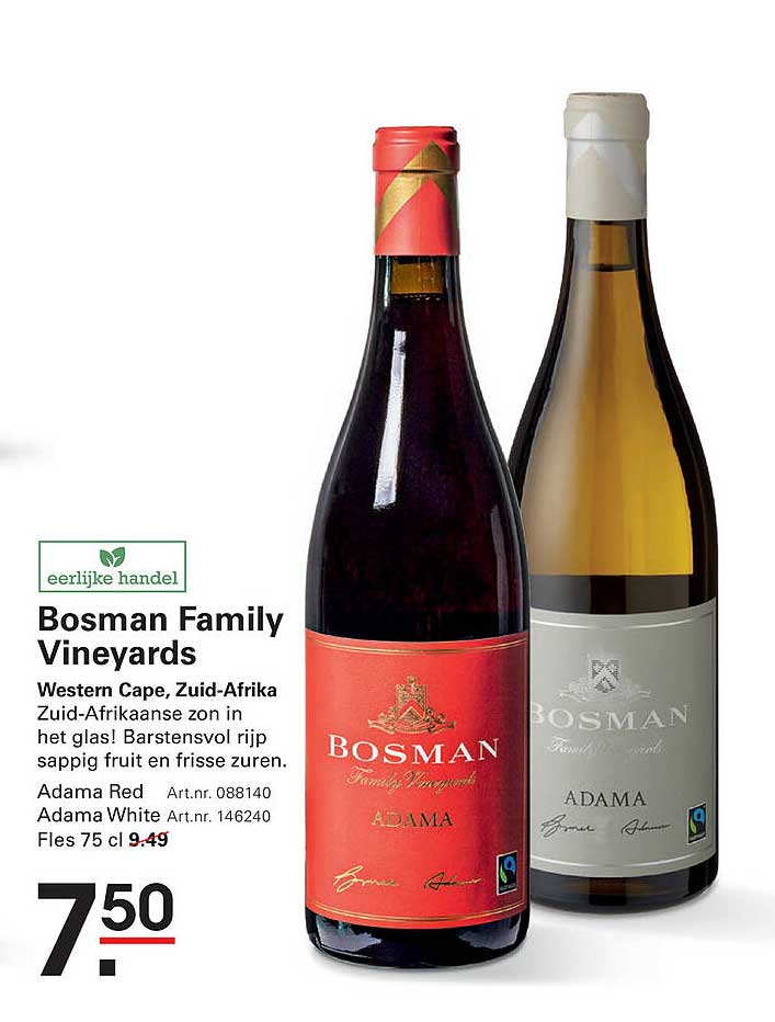 Bosman Family Vineyards - Adama Red en Adama White