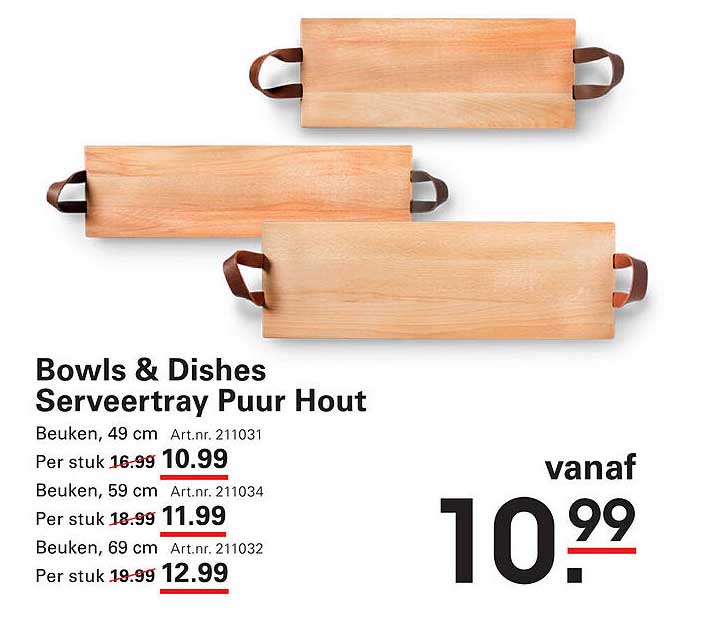 Bowls & Dishes Serveertray Puur Hout