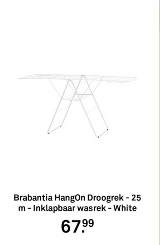Brabantia HangOn Droogrek - 25 m - Inklapbaar wasrek - White