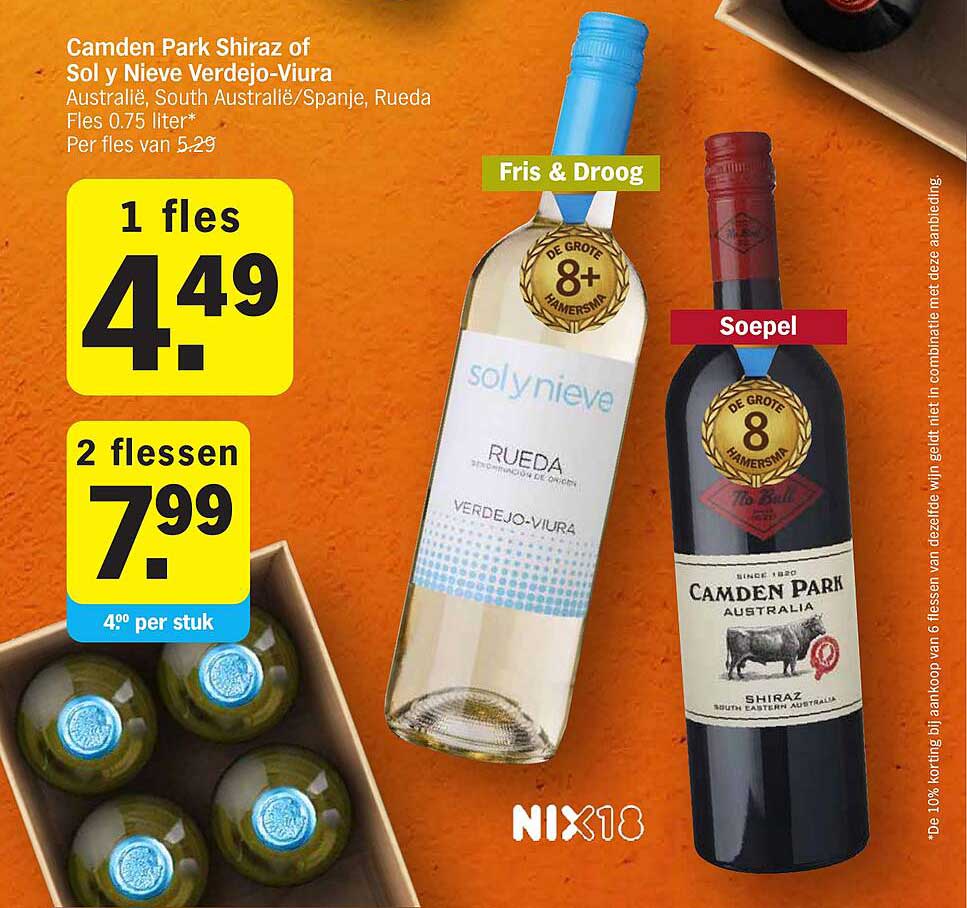 Camden Park Shiraz of Sol y Nieve Verdejo-Viura