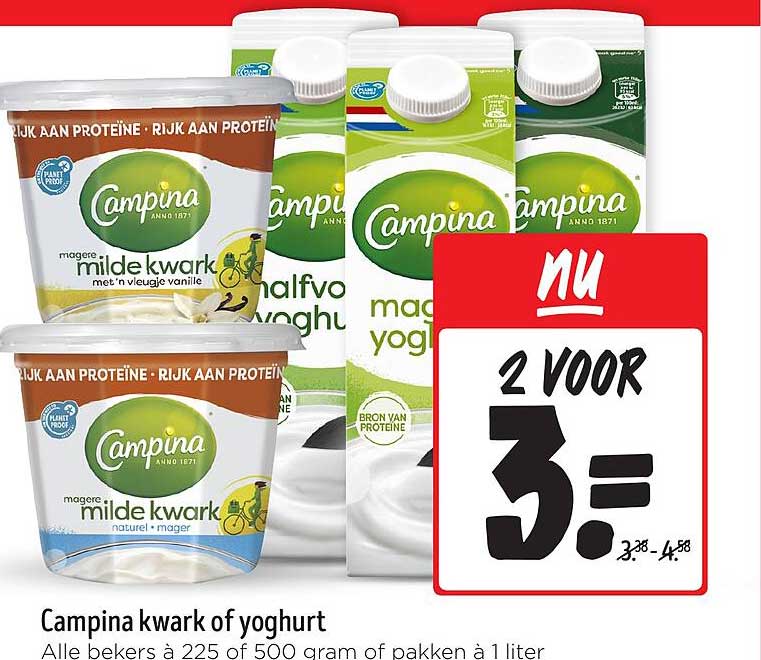 Campina kwark of yoghurt