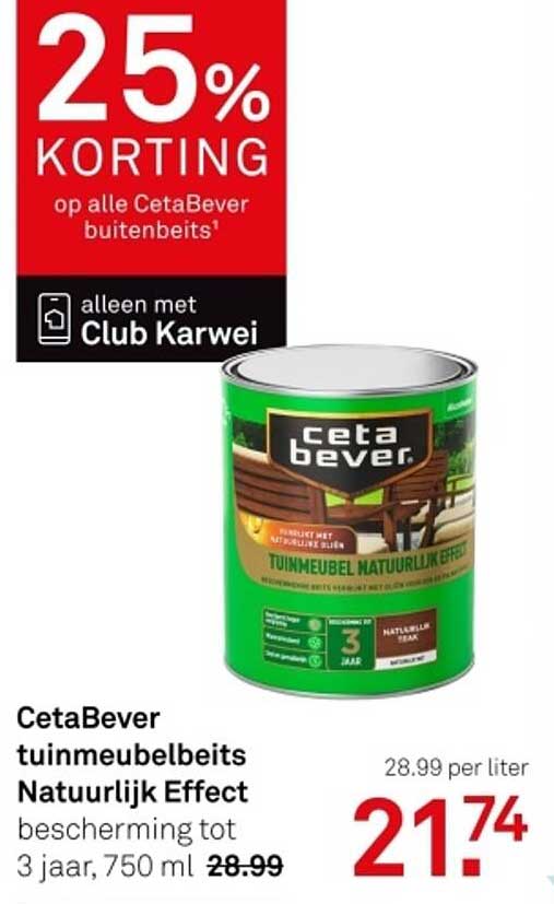 CetaBever tuinmeubelbeits Natuurlijk Effect 750 ml