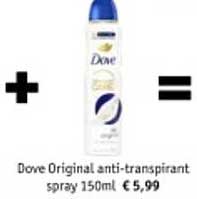 Dove Original anti-transpirant spray 150ml € 5,99