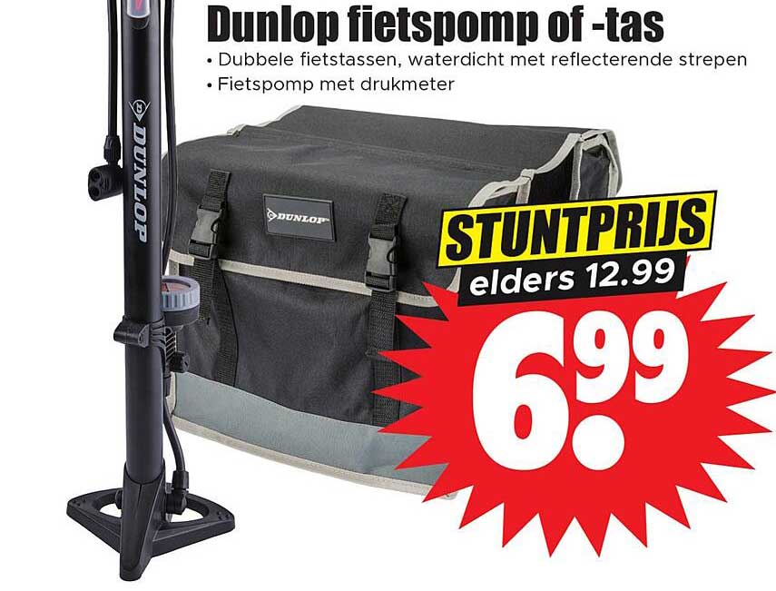 Dunlop fietspomp of -tas