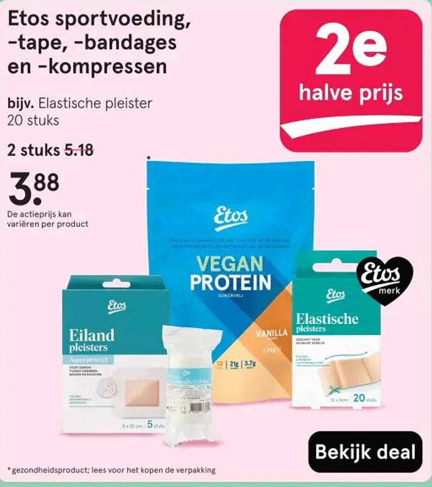 Etos sportvoeding, -tape, -bandages en -kompressen