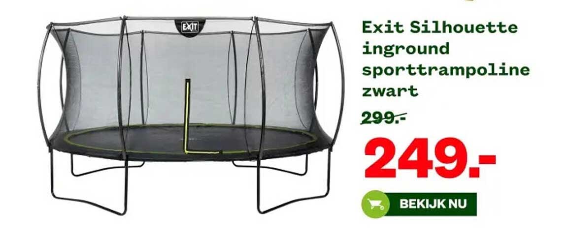 Exit Silhouette inground sporttrampoline zwart