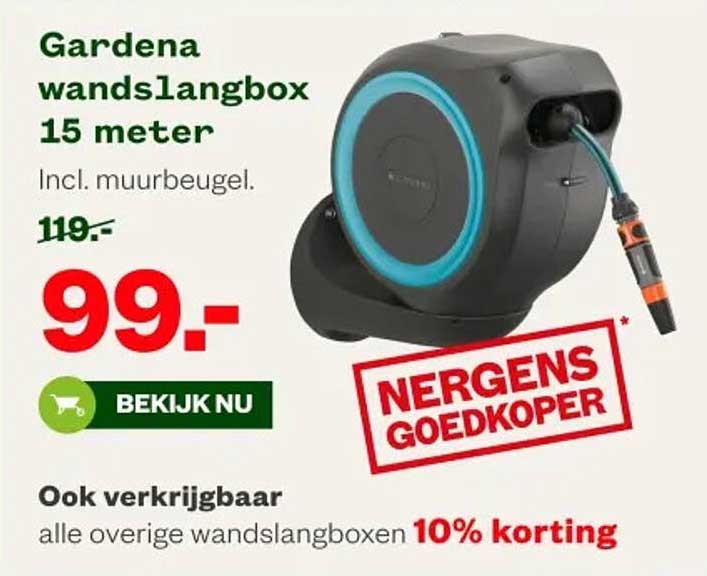 Gardena wandslangbox 15 meter
