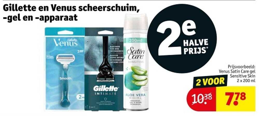 Gillette en Venus scheerschuim, -gel en -apparaat