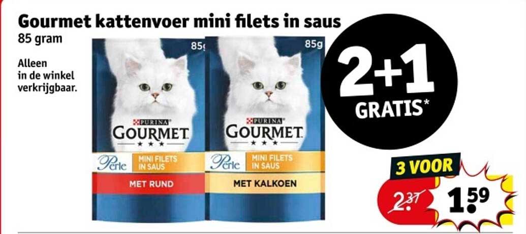 Gourmet kattenvoer mini filets in saus