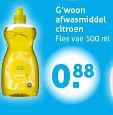 G'woon afwasmiddel citroen Fles van 500 ml