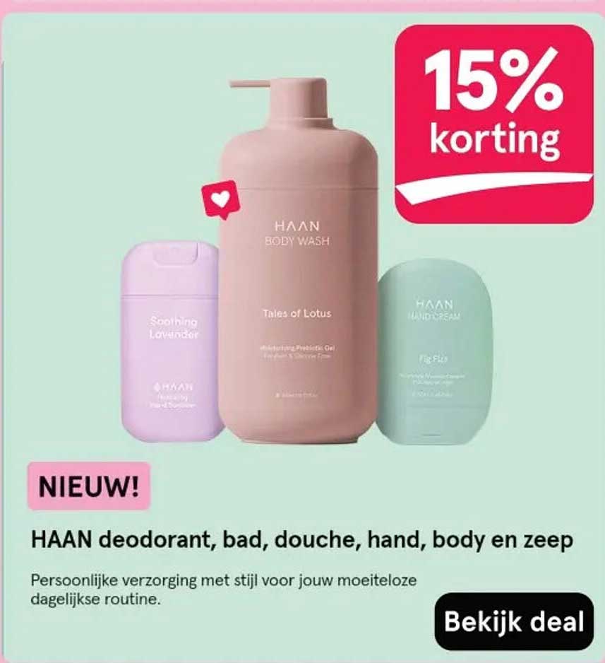 HAAN deodorant, bad, douche, hand, body en zeep