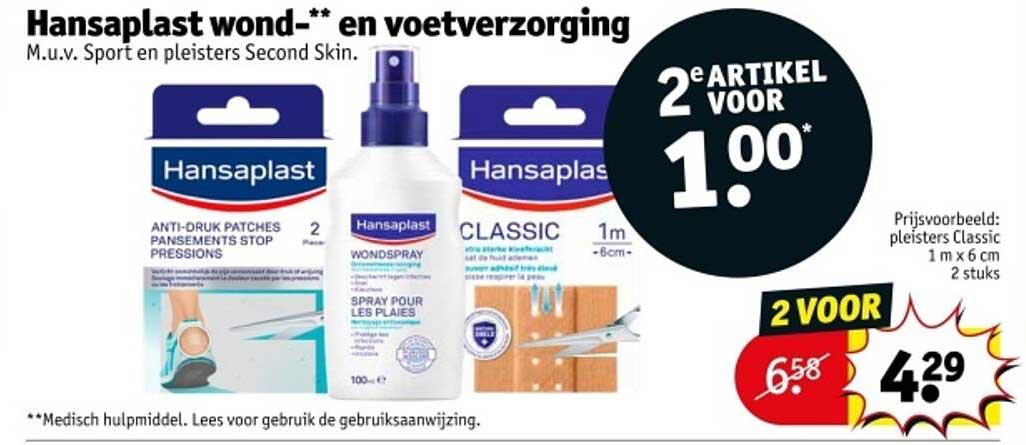 Hansaplast wond-** en voetverzorging M.u.v. Sport en pleisters Second Skin.