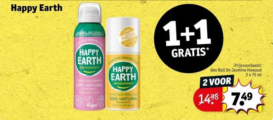 Happy Earth Deodorant 1+1 Gratis