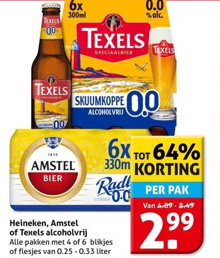 Heineken, Amstel of Texels alcoholvrij