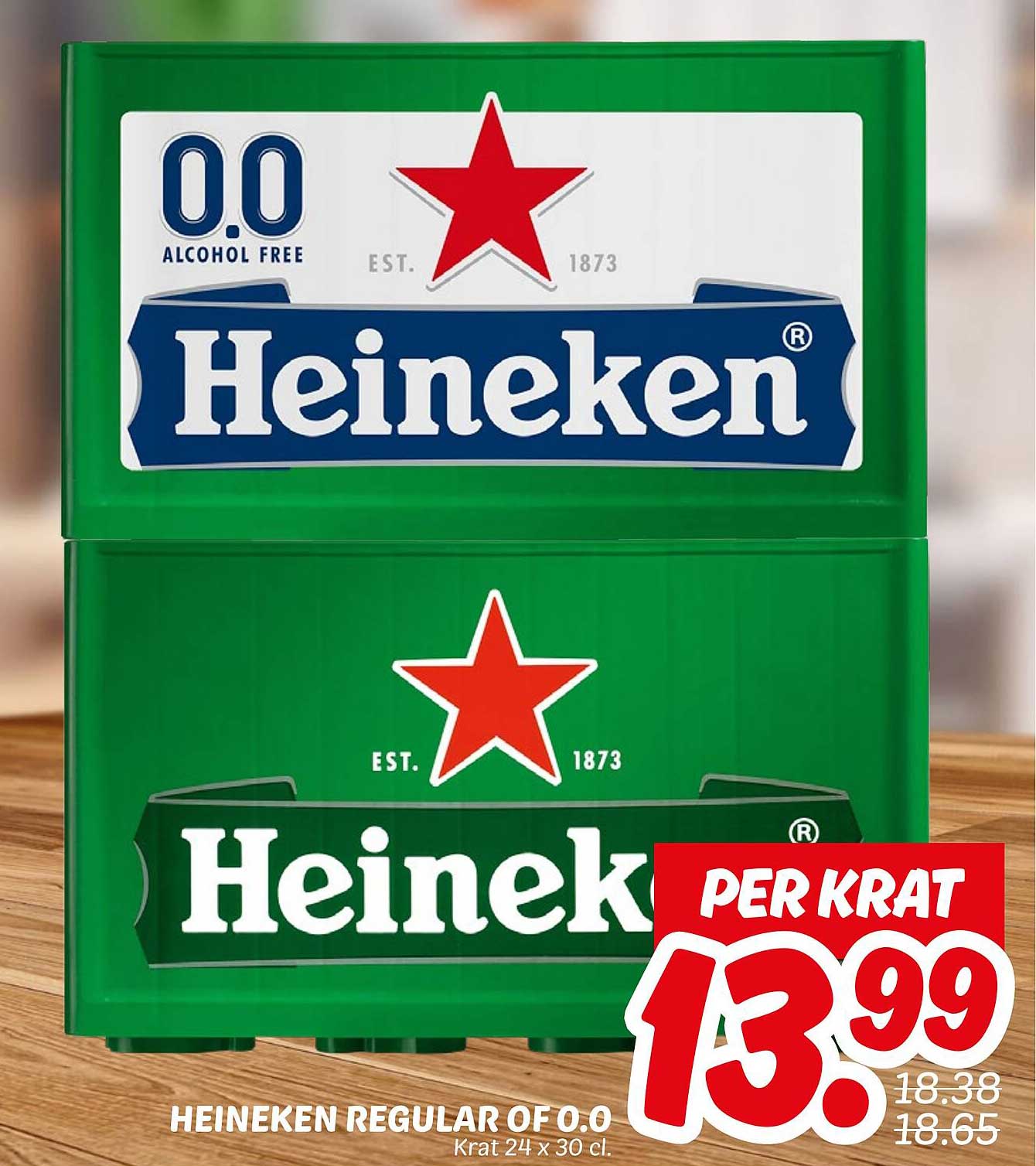 HEINEKEN REGULAR OF 0.0 KRAT 24 X 30 CL