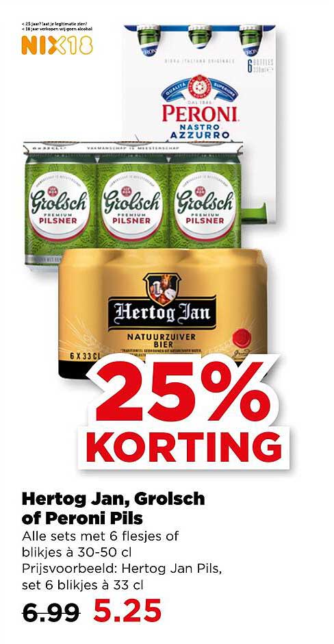 Hertog Jan, Grolsch of Peroni Pils